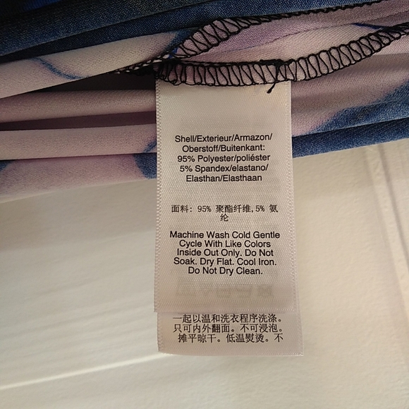 DKNY Purple Floral Wrap Neck Jersey Dress size 8 NWT - Picture 3 of 7